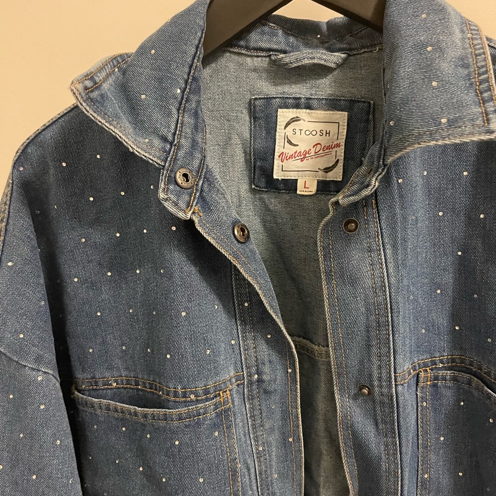 Denim Jacket with Rhinestone - Picture 2 of 3